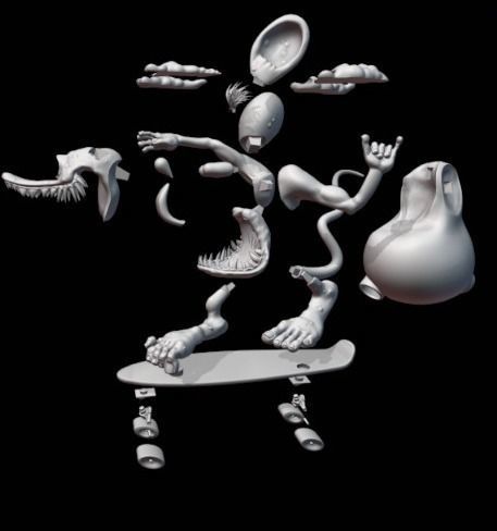 Rat Fink Skate board 3D print model_3