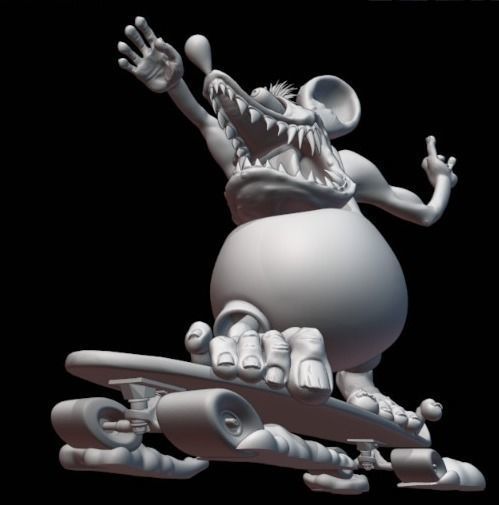 Rat Fink Skate board 3D print model_2