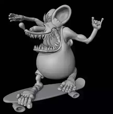 Rat Fink Skate board 3D print model