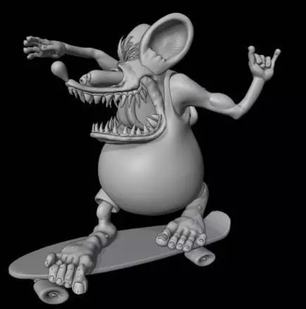 Rat Fink Skate board 3D print model_0