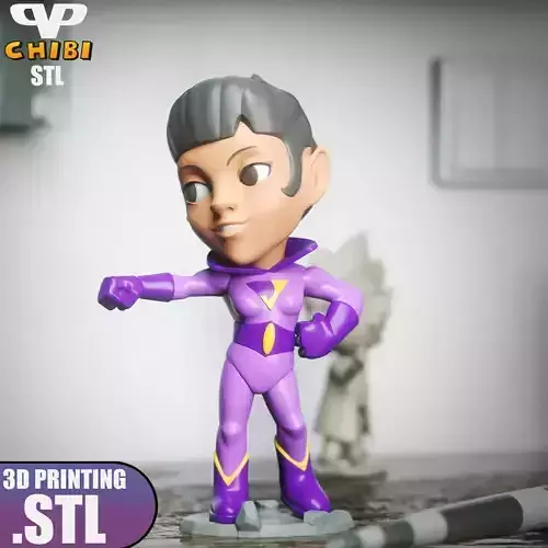 Jayna Wonder Twins Chibi STL for 3D Printing ChibiSTL 3DXM