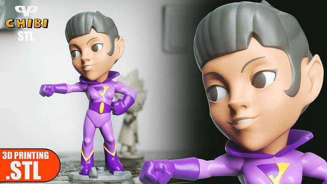 Jayna Wonder Twins Chibi STL for 3D Printing ChibiSTL 3DXM 3D print model