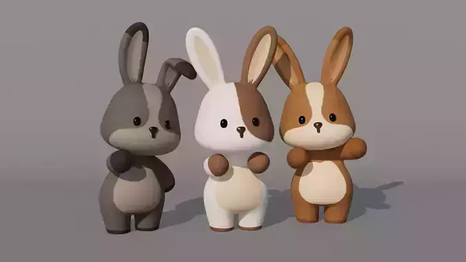 Rigged Cartoon Rabbit