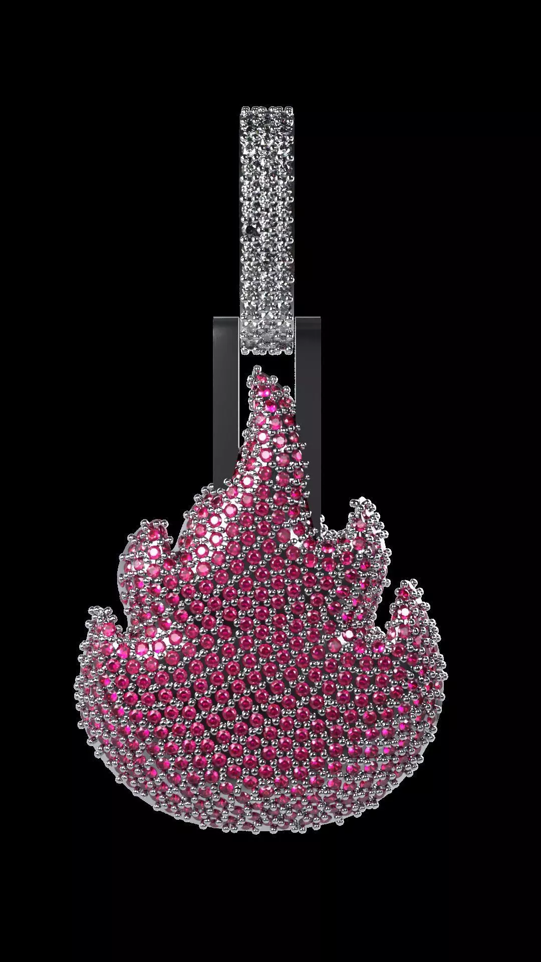 Fire Emoji iced pendant 3D print model