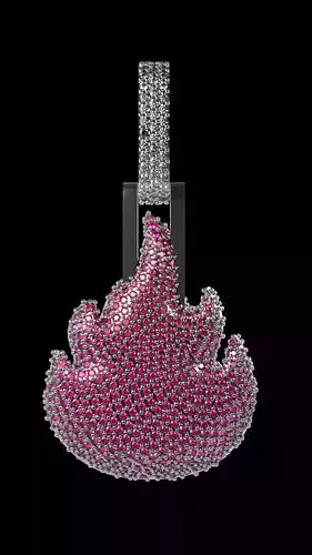 Fire Emoji iced pendant