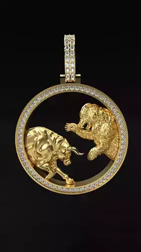 Trading Pendant bull and bear stl