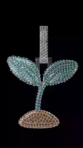 Plant Emoji iced pendant