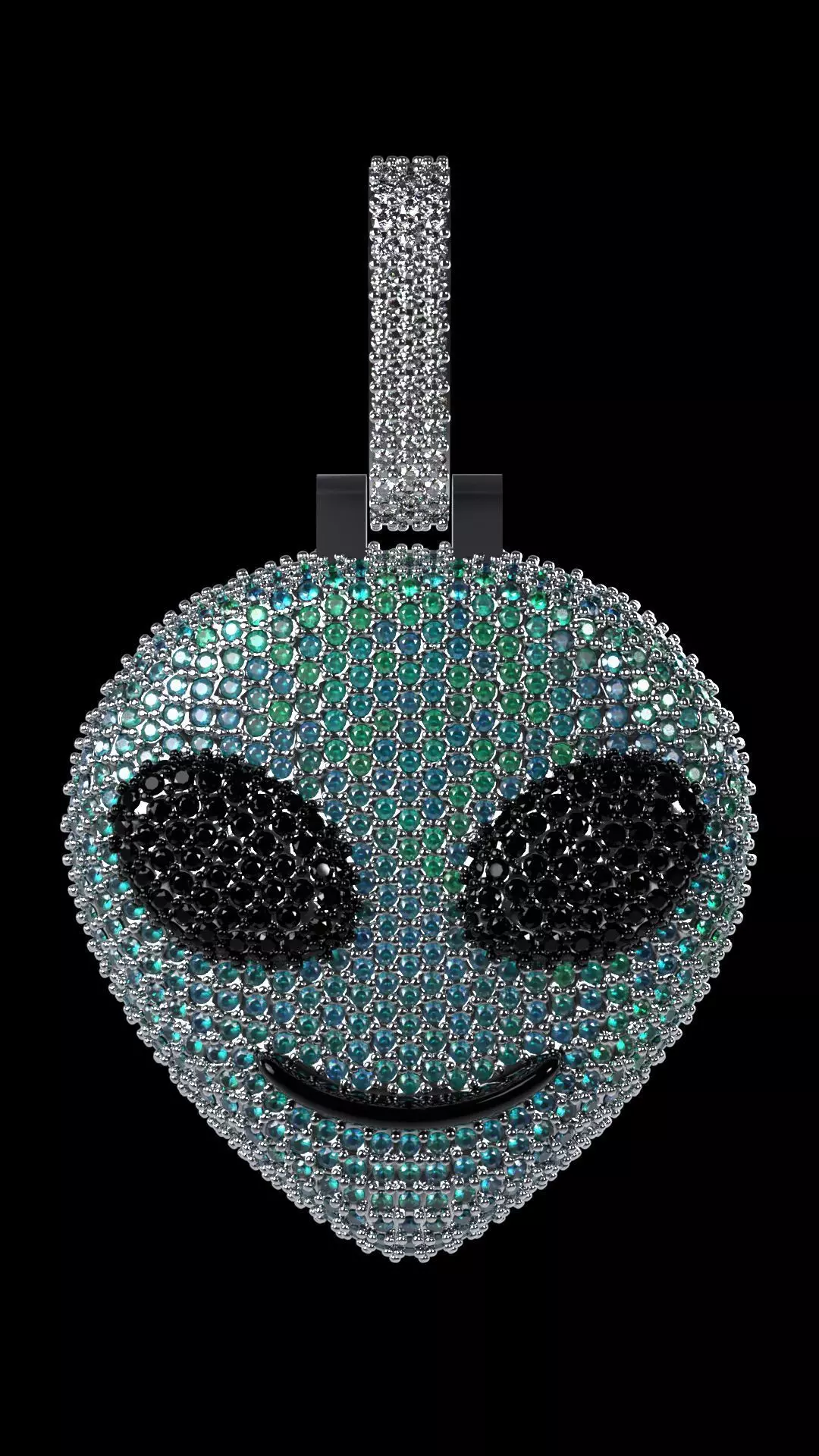 Alien Emoji pendant 3D print model