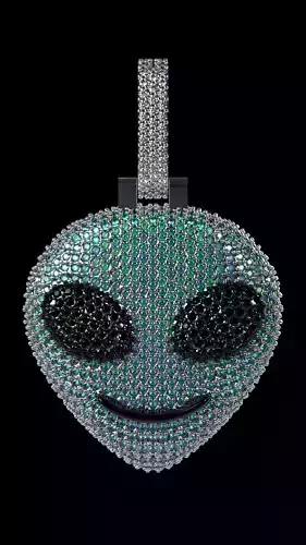 Alien Emoji pendant 