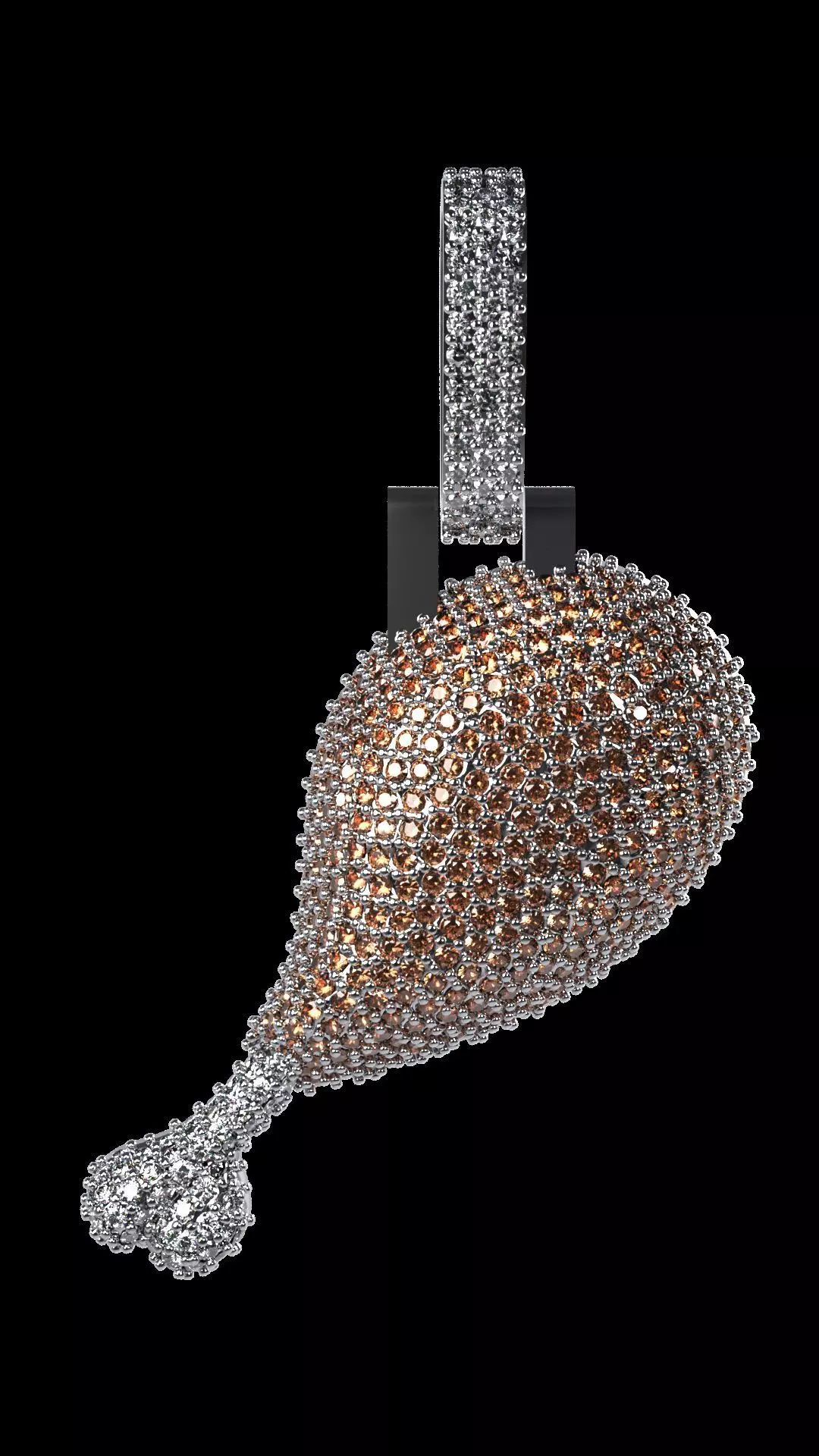 Chicken leg Emoji iced pendant 3D print model