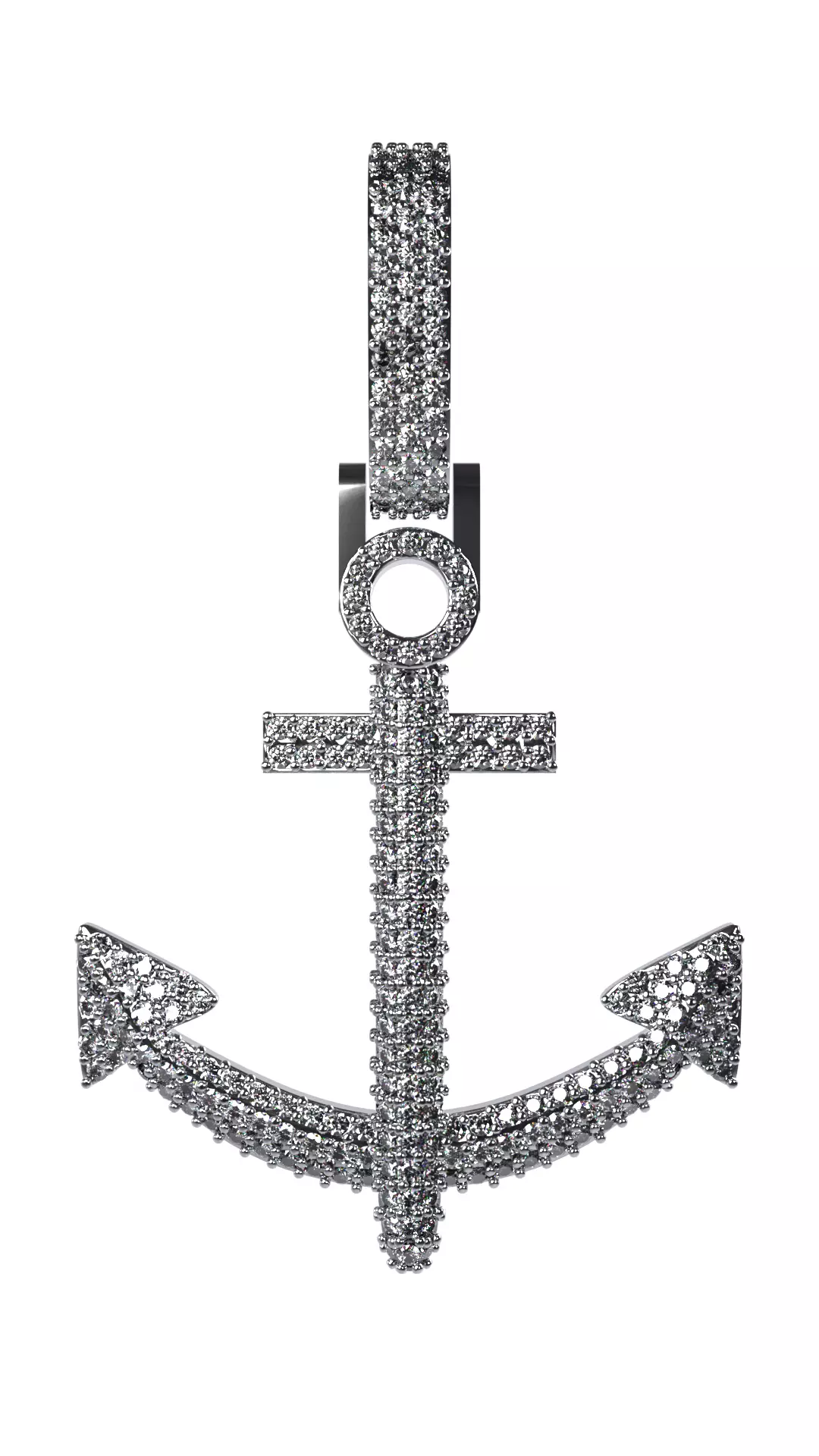 Anchor emoji pendant 3D print model_0