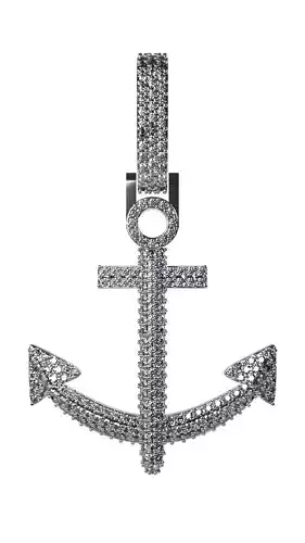 Anchor emoji pendant 3D print model