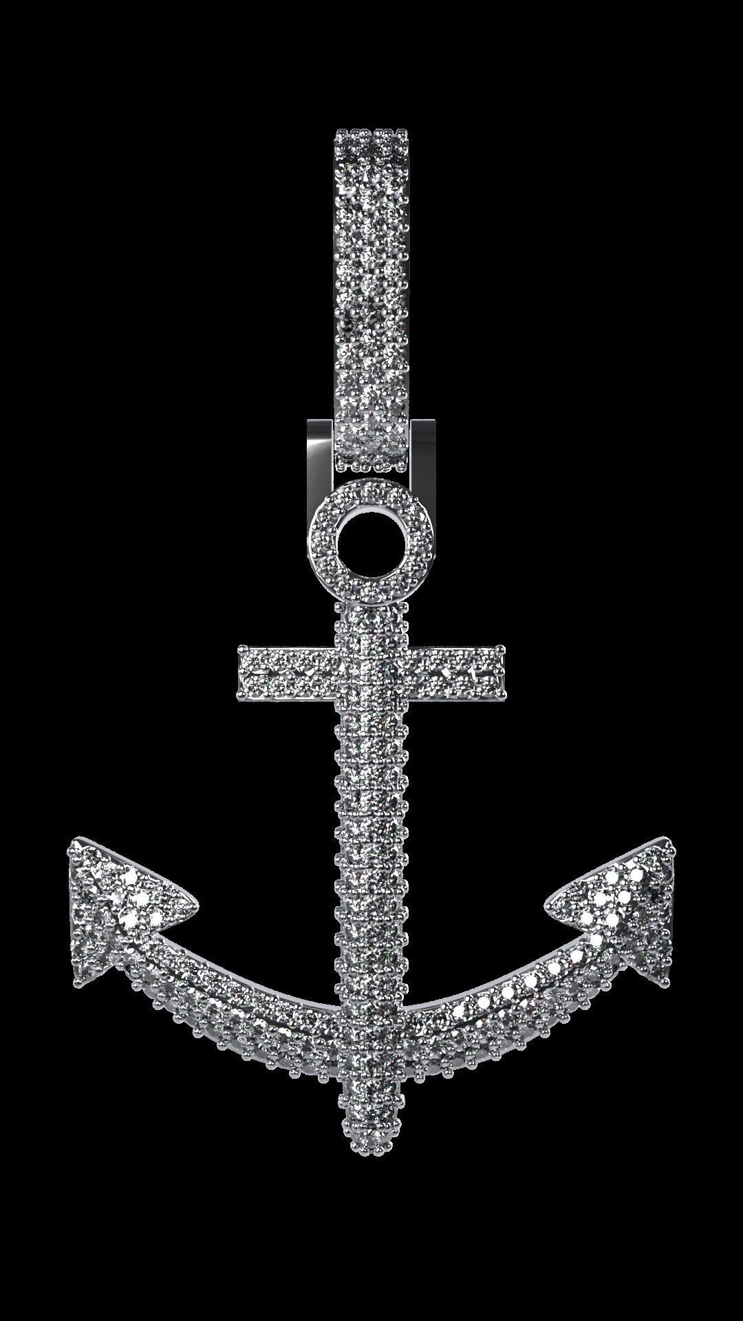 Anchor emoji pendant 3D print model_1