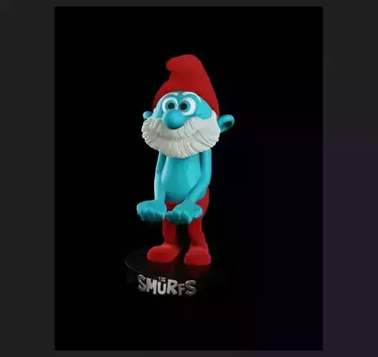 Papa Smurf Smurfs joystick holder 3D print model