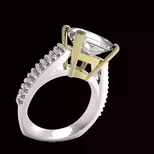 10x10mm baryon cut gem ring with diamonds