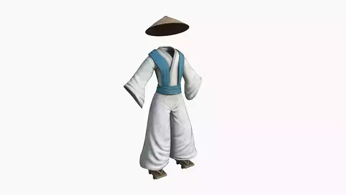 Samurai Old Outfit A02 Raiden - Character Clothing Design Low-poly 3D model