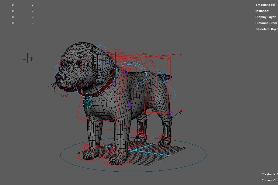 Cartoon Dog Rigged Low-poly 3D model_24