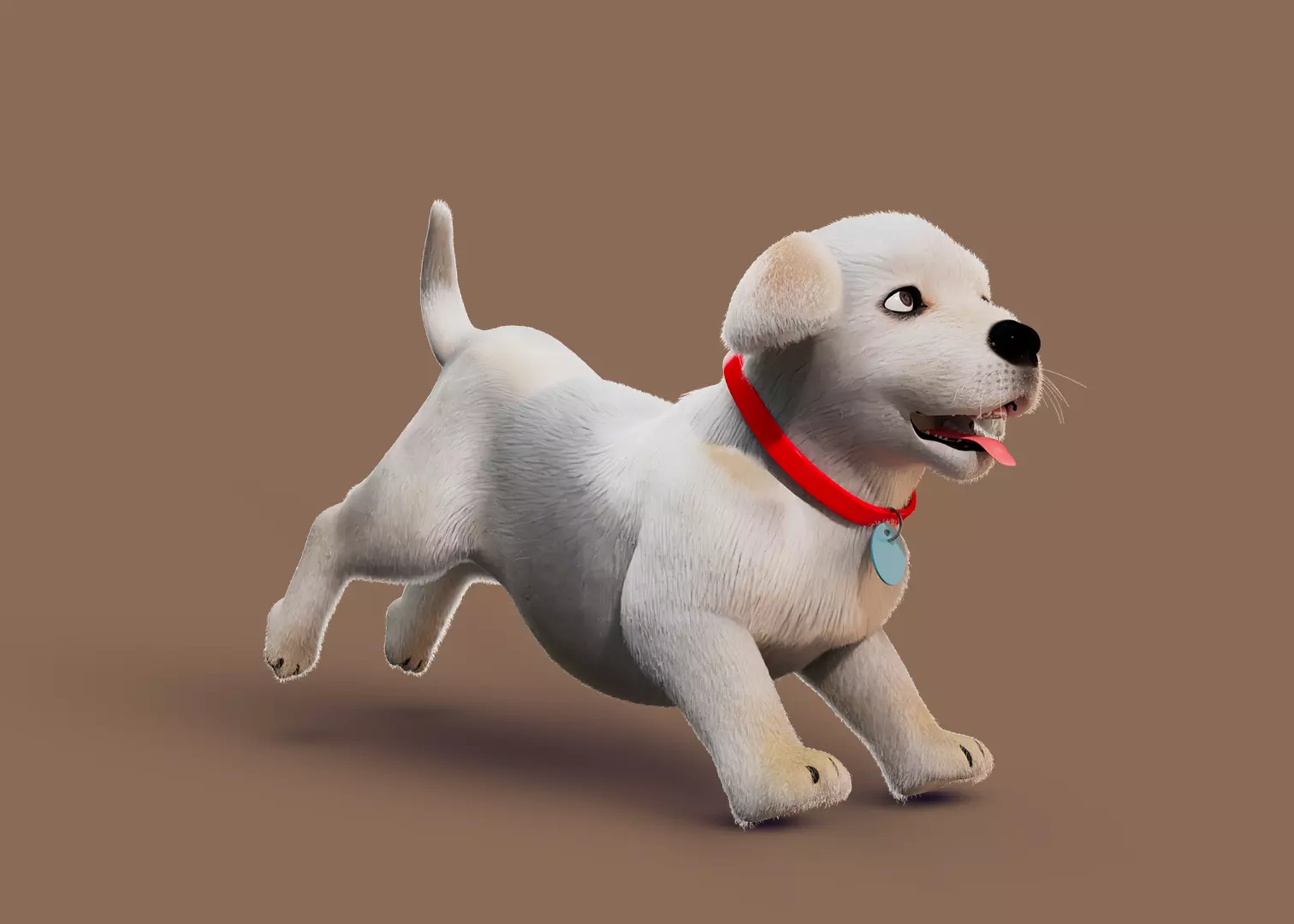 Cartoon Dog Rigged Low-poly 3D model_0