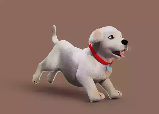 Cartoon Dog Rigged Low-poly 3D model