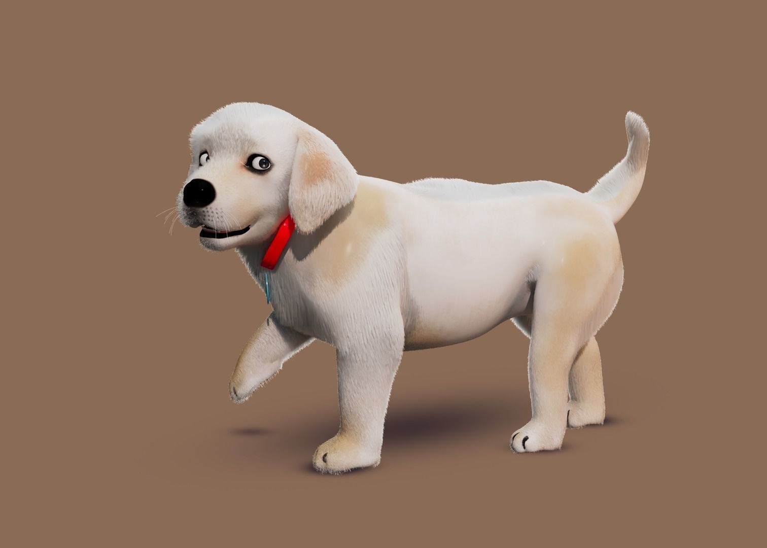 Cartoon Dog Rigged Low-poly 3D model_3