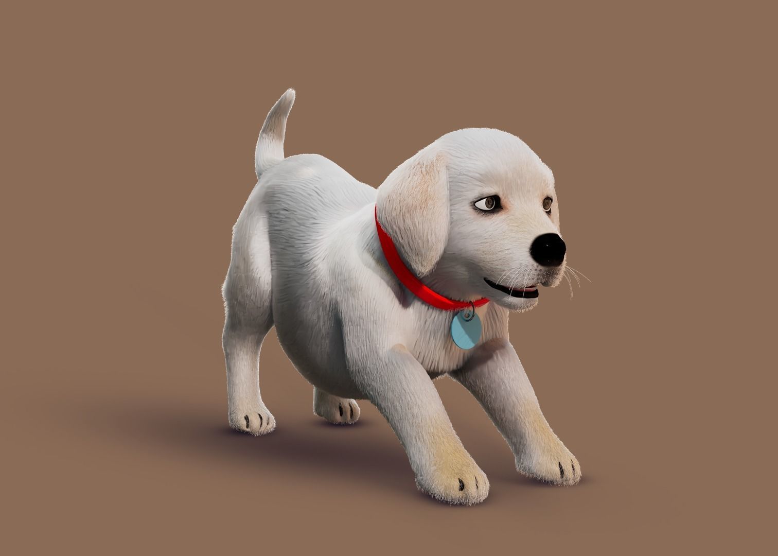Cartoon Dog Rigged Low-poly 3D model_2