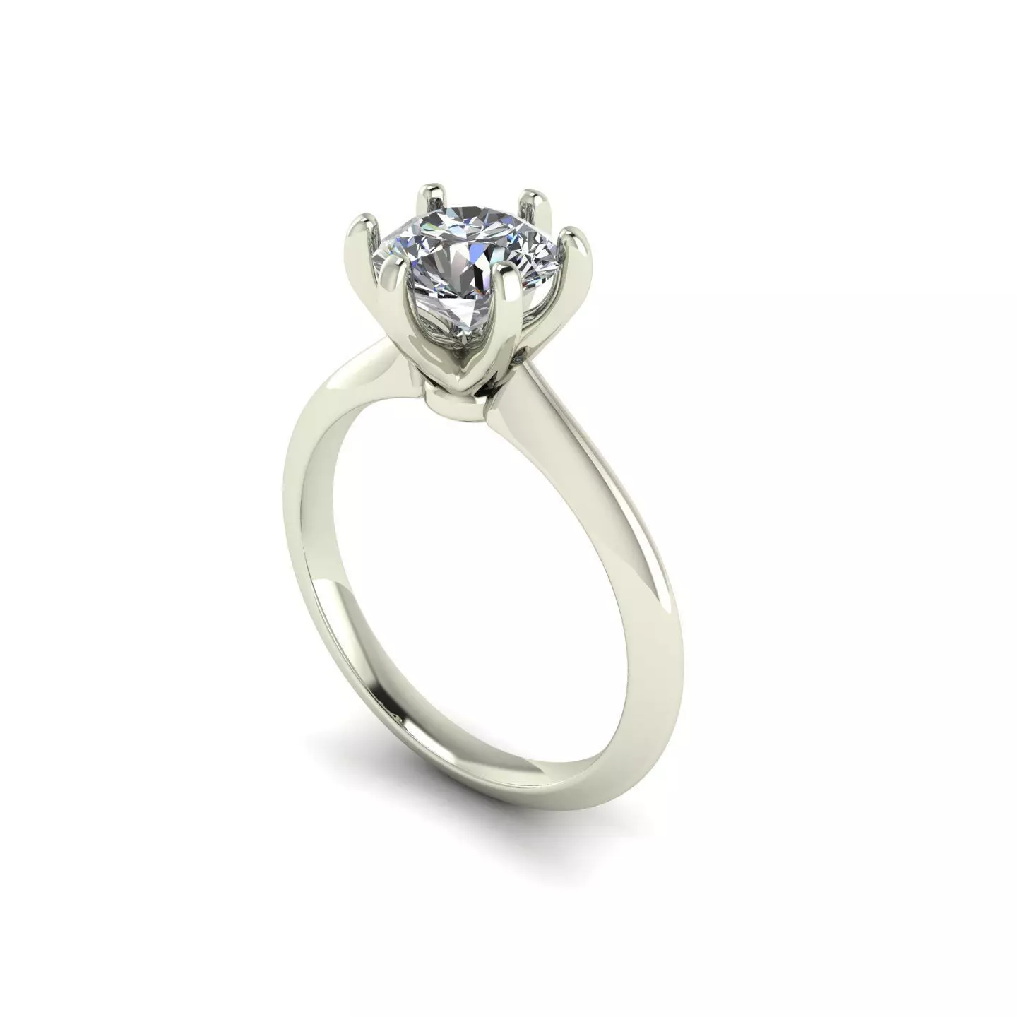 Solitaire Diamond Women Wedding Ring R126 3D print model