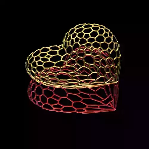 Dish Heart in 3d Voronoi style 3D print model