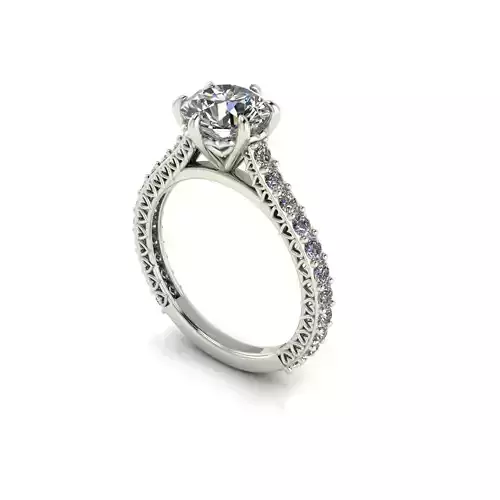 Solitaire Women Diamond Fashionable Ring R6 3D print model