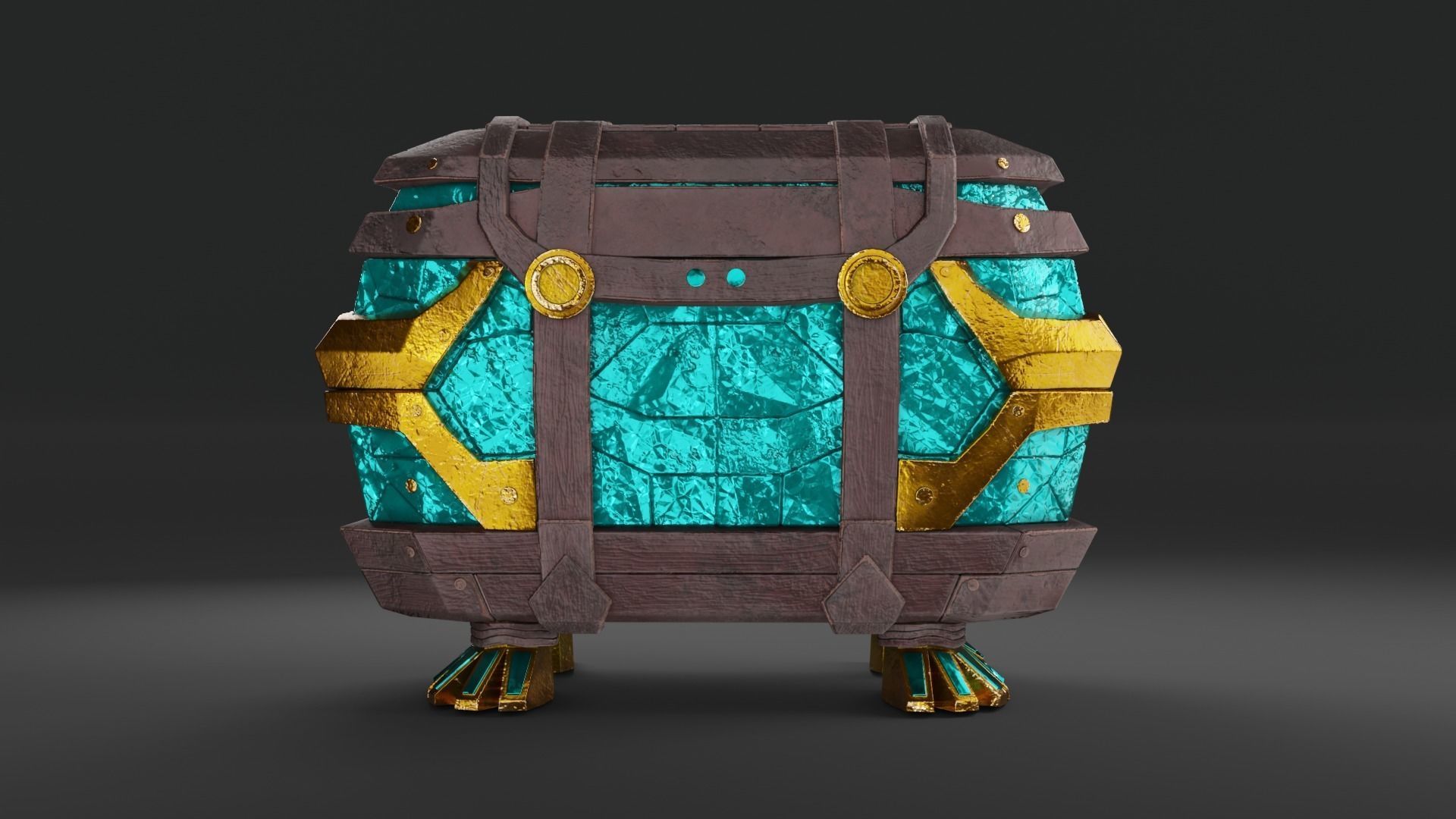 Magic Treasure Chest Low-poly PBR 3D model Low-poly 3D model_3