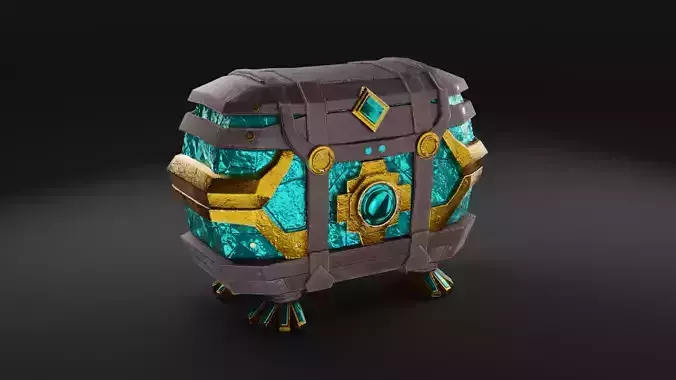 Magic Treasure Chest Low-poly PBR 3D model