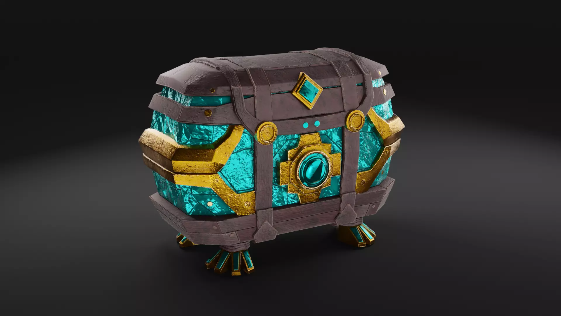 Magic Treasure Chest Low-poly PBR 3D model Low-poly 3D model_0