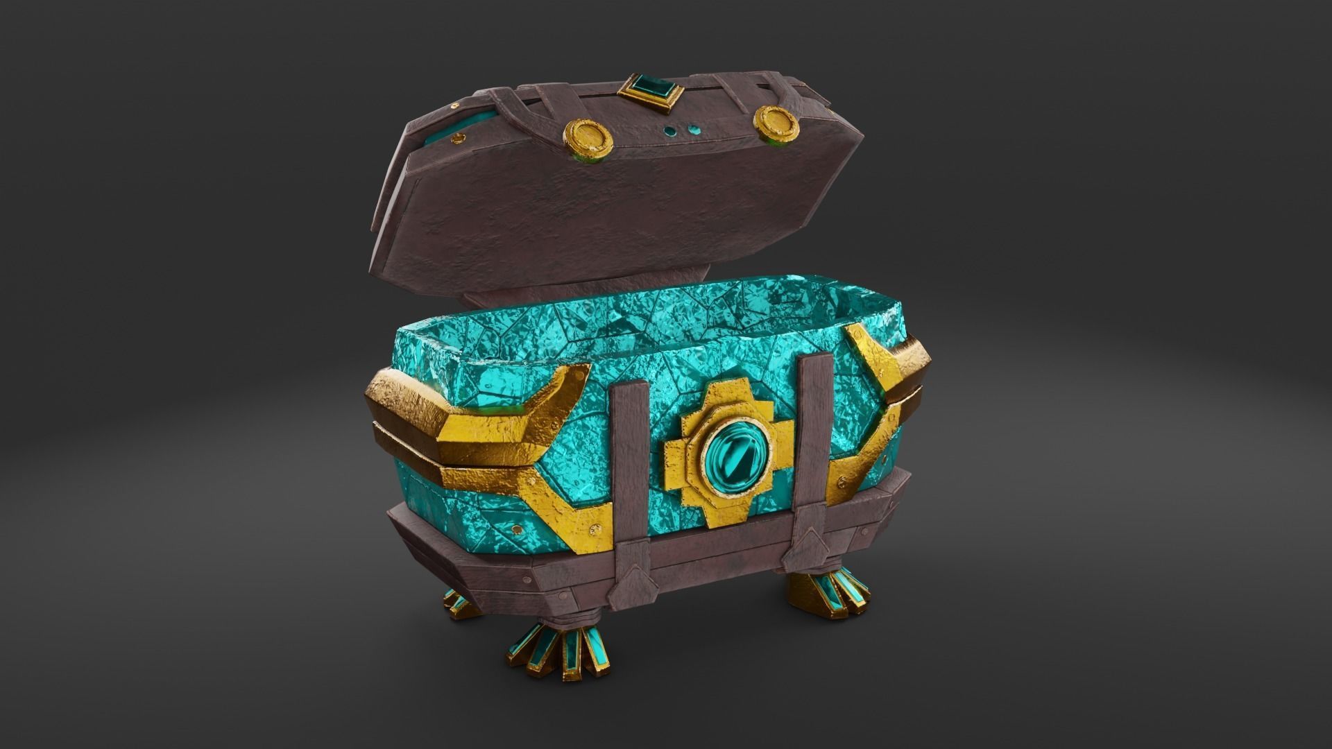Magic Treasure Chest Low-poly PBR 3D model Low-poly 3D model_5