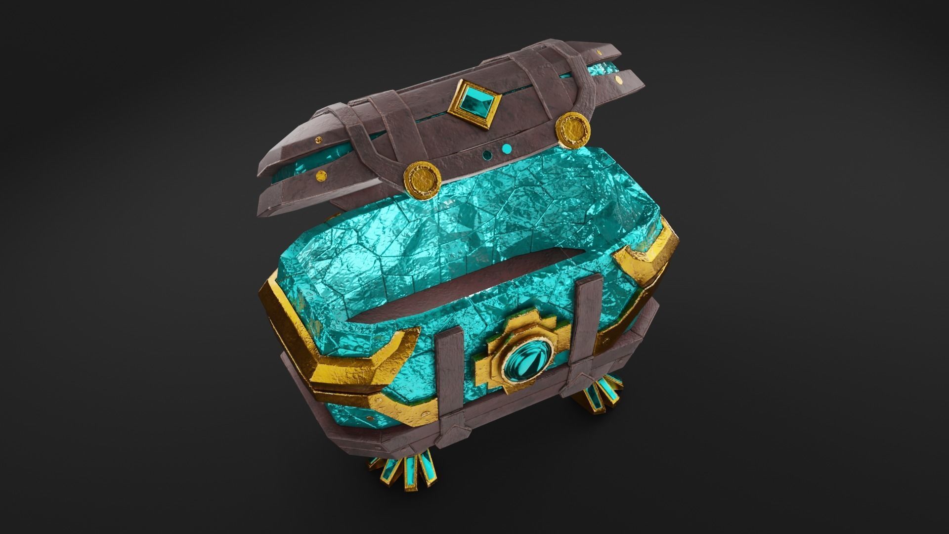 Magic Treasure Chest Low-poly PBR 3D model Low-poly 3D model_6