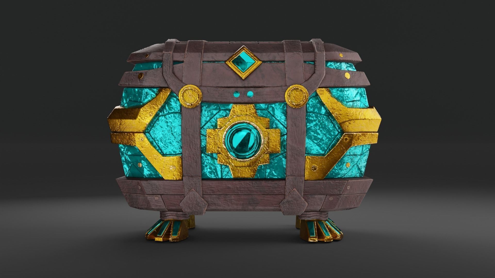 Magic Treasure Chest Low-poly PBR 3D model Low-poly 3D model_2