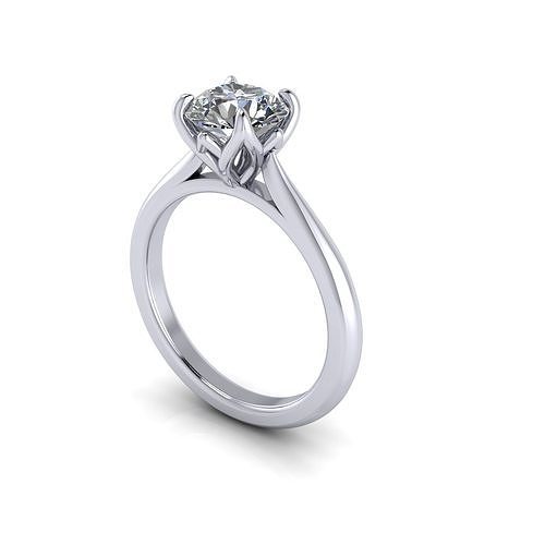 Solitaire Diamond Wedding Ring R35 3D print model