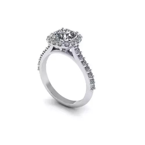 Side-stone Women Diamond Ring R89