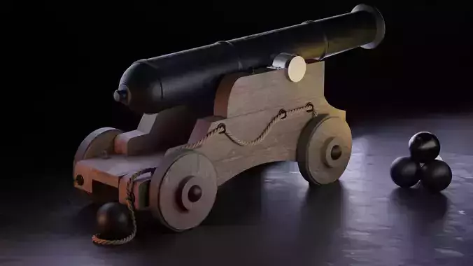 war cannon for game and animation 