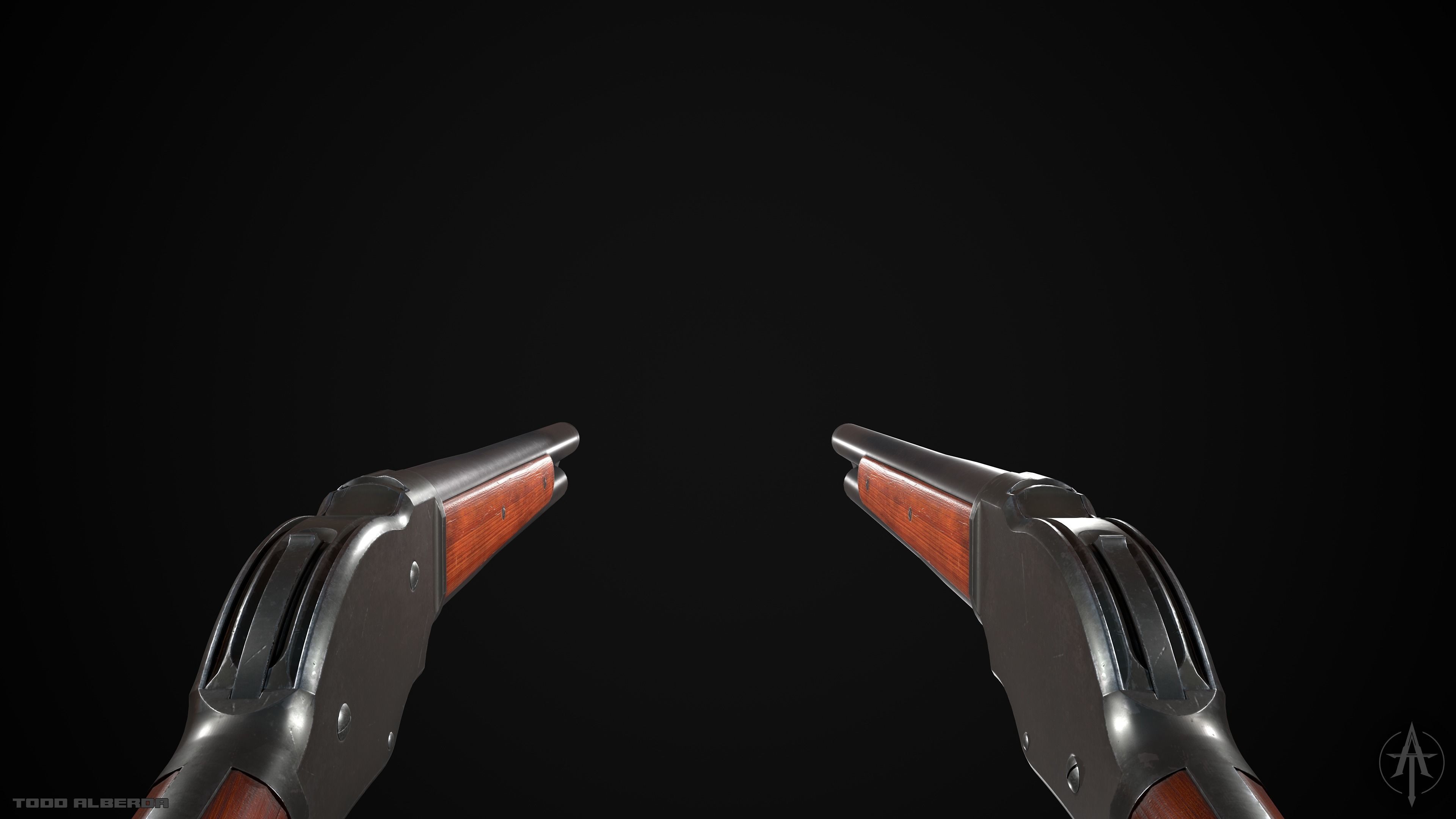 PBR Winchester Model 1887 - Low-poly 3D Model with 4K Textures Low-poly 3D model_5