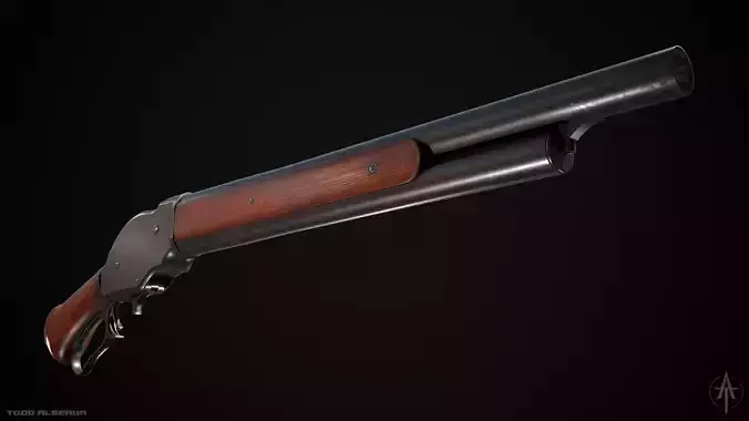 PBR Winchester Model 1887 - Low-poly 3D Model with 4K Textures