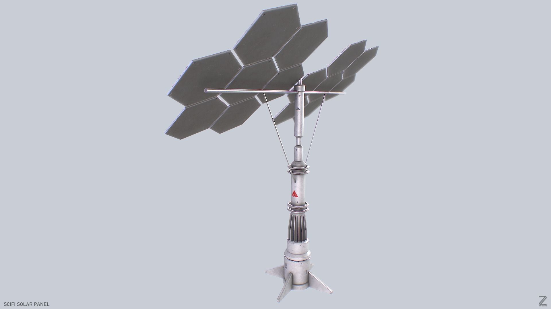 Scifi solar panel Low-poly 3D model_5