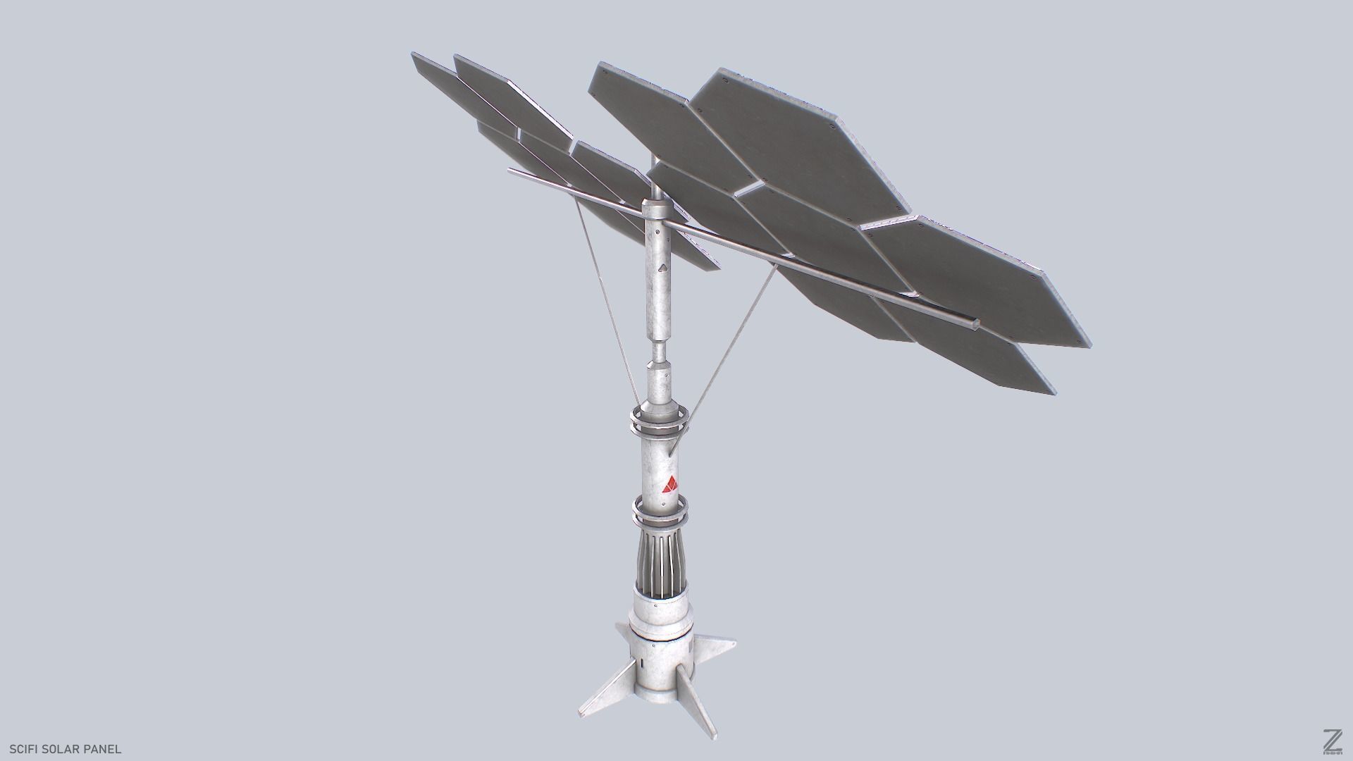 Scifi solar panel Low-poly 3D model_7