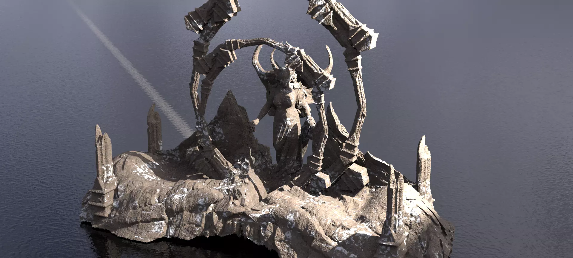 Syrian ancient mountain top ruins  3D model_0