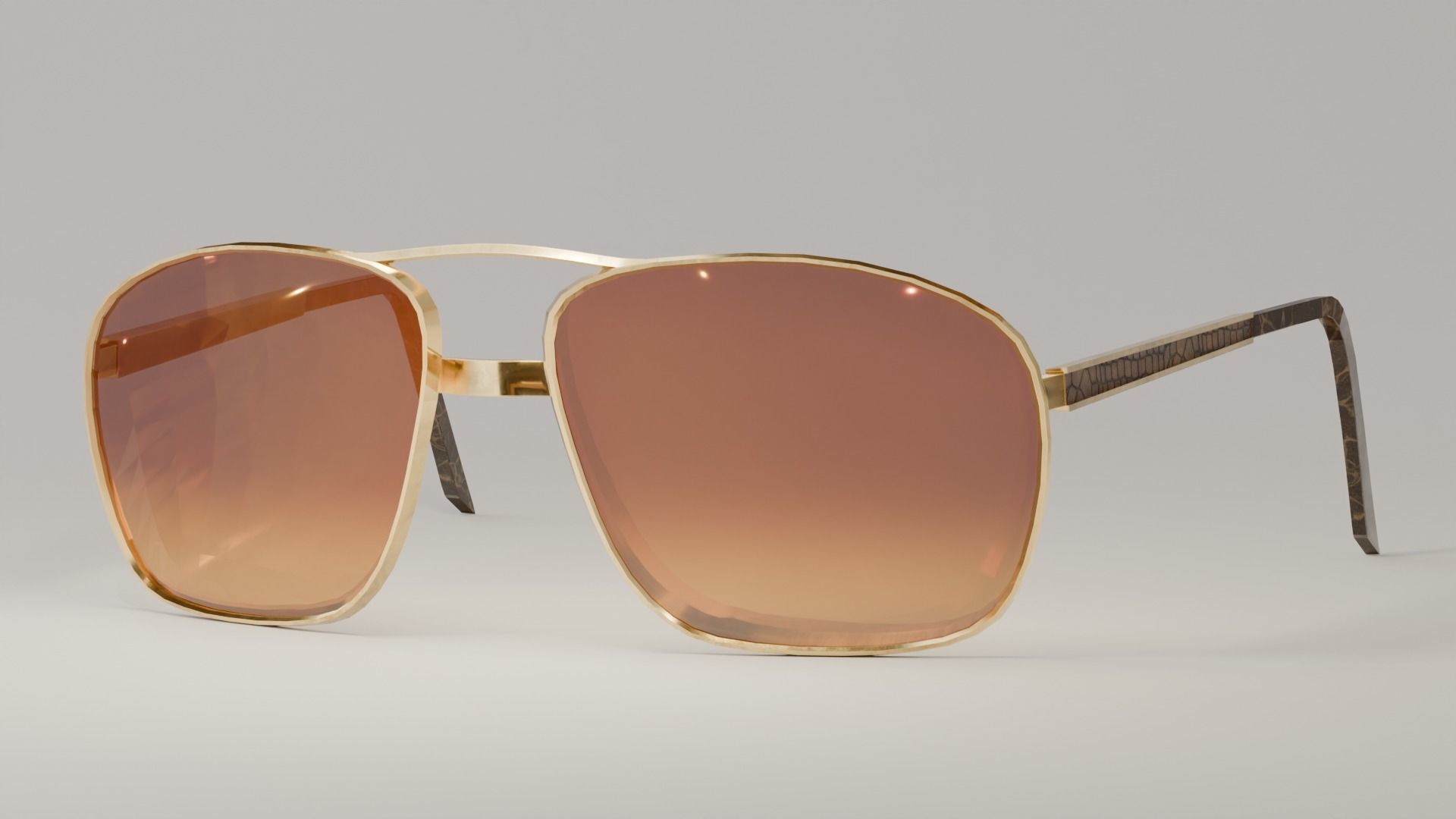 SunGlasses Low Poly Game ready Model Retro sunglasses model Low-poly 3D model_1