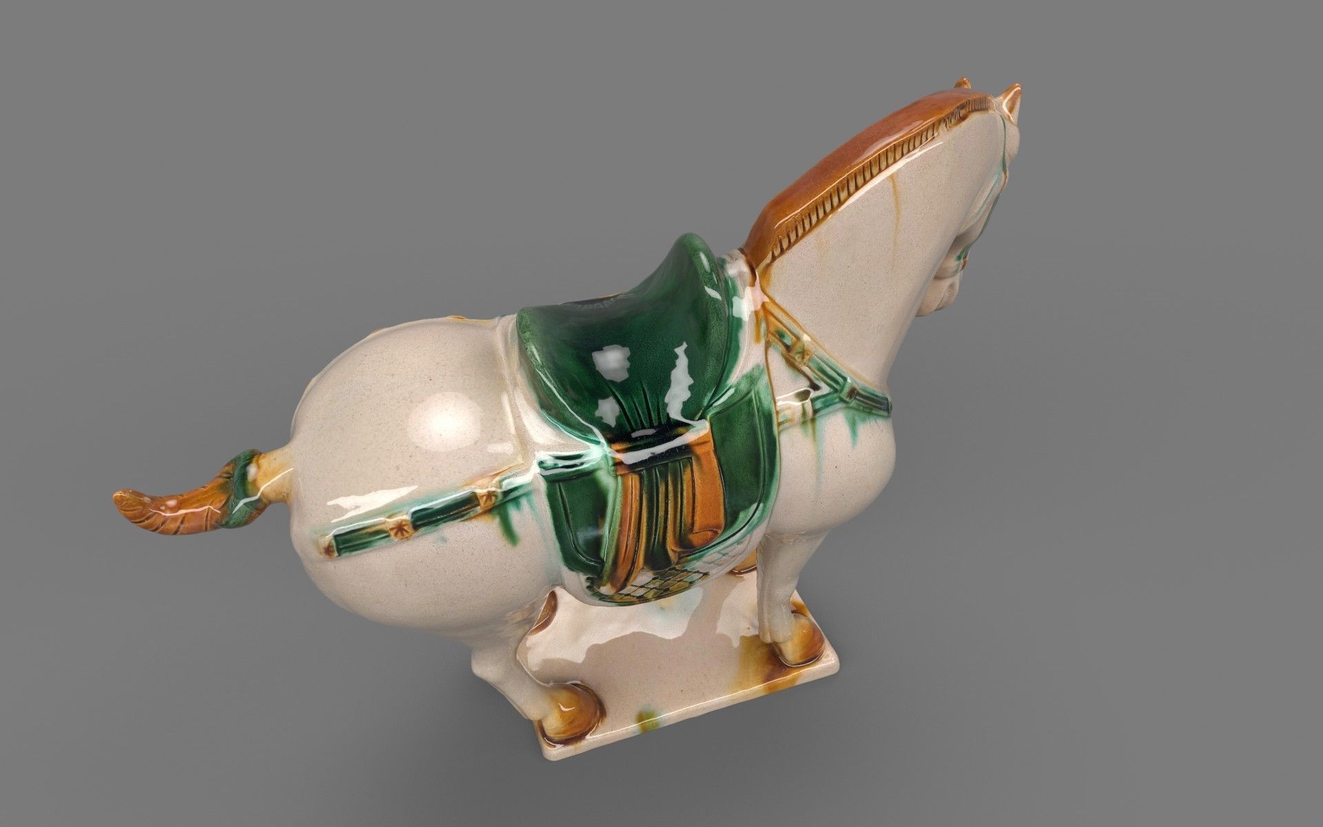 Tang Sancai Ceramic Horse 3D model_3