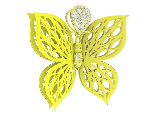 7128 luxury diamond butterfly pendant 3D print model