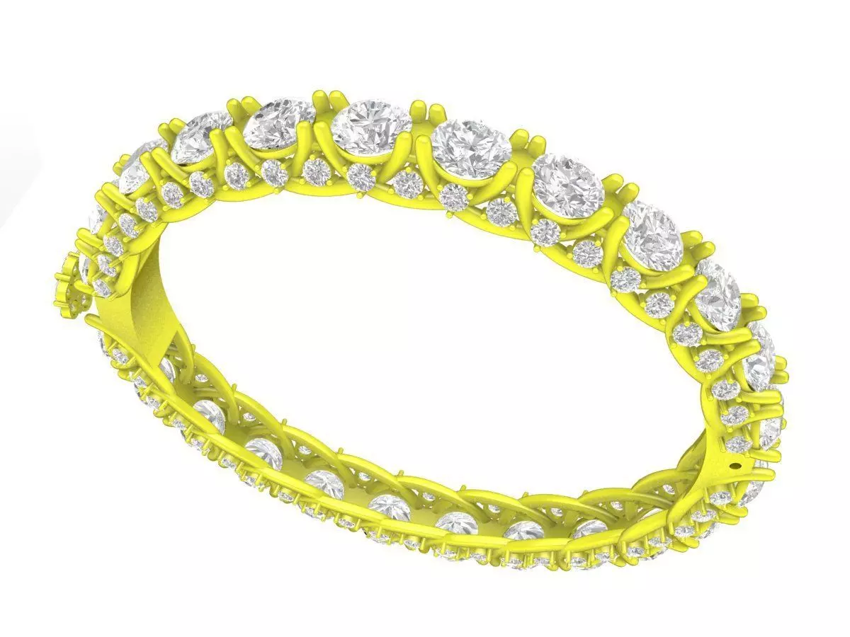 A7137 Eternity Luxury Diamond Women Bangle Bracelet 3D print model