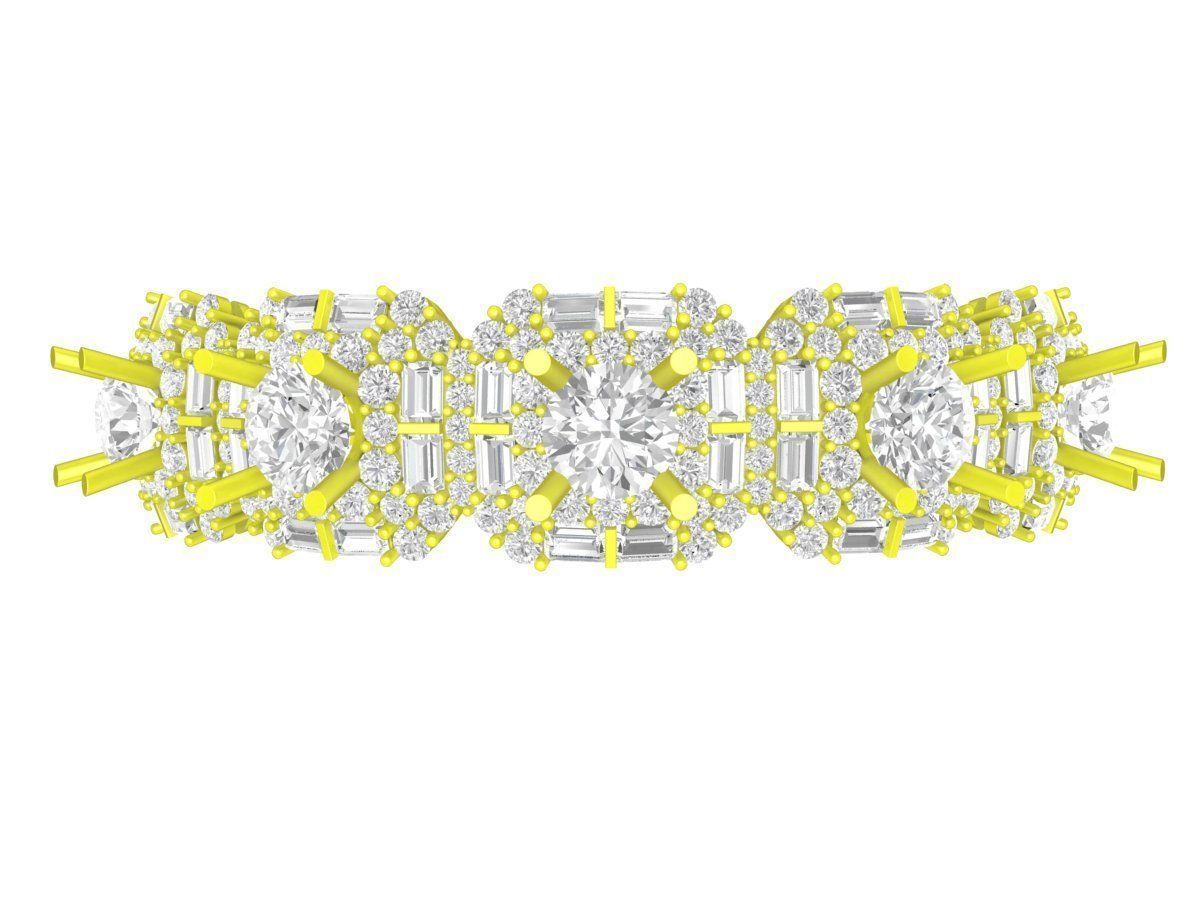 A7150 Hongkong Diamond Fashion Women Bangle Bracelet 3D print model_1