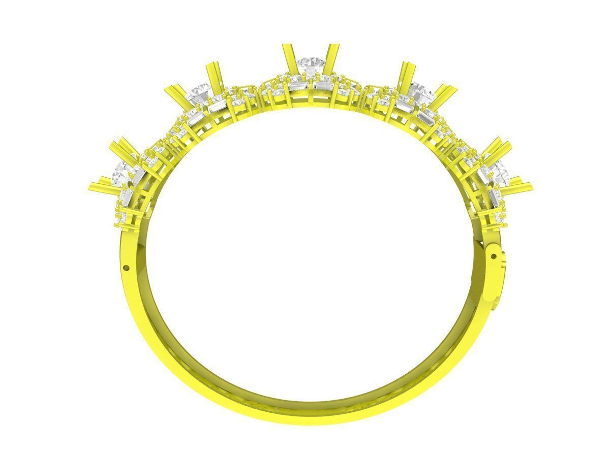 A7150 Hongkong Diamond Fashion Women Bangle Bracelet 3D print model_2