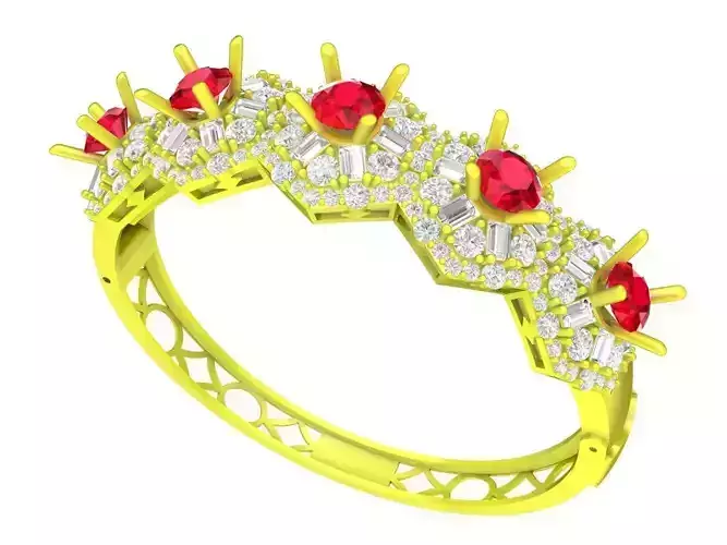 A7151 Hongkong Style Diamond Women Bangle Bracelet