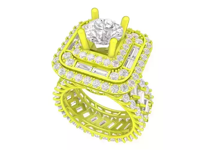 A7166 Luxury Diamond Baguette Fashion Women Ring
